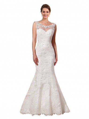Discount Bateau Illusion Sweetheart Lace Wedding Dress UK