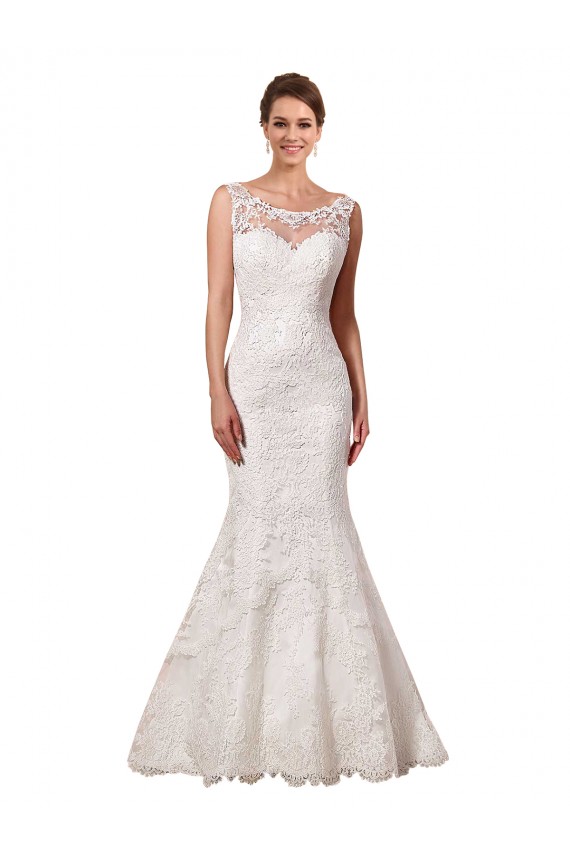 Discount Bateau Illusion Sweetheart Lace Wedding Dress UK
