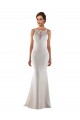 Discount Modern High Neck Sheath Wedding Dress with Lace Bodice UK