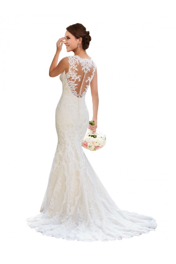 Discount V-Neck Mermaid Vintage Lace Wedding Dress UK