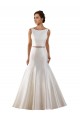 Discount Modern Boat Neck Mermaid Satin Wedding Dress with Deep V-Back UK
