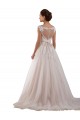 Discount Illusion Sweetheart Neck Ball Gown Tulle Wedding Dress with Lace Bodice UK