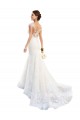 Discount Fit and Flare Illusion Neck Lace Wedding Dress UK