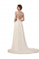 Discount Sweetheart A-Line Chiffon Wedding Dress with Beaded Shoulder Straps UK