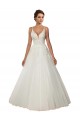 Discount Modern Spaghetti Straps Ball Gown Tulle Wedding Dress with Lace Bodice UK