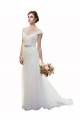 Discount Cap Sleeves Off the Shoulder Ruched Mermaid Tulle Beach Wedding Dress UK