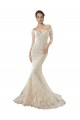 Discount Long Sleeves Off the Shoulder Trumpet Lace Wedding Dress UK