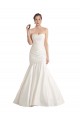 Discount Strapless Mermaid Ruched Satin Beach Wedding Dress with Low Back UK