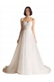 Discount Strapless Sweetheart Lace Bodice A-Line Organza Wedding Dress UK