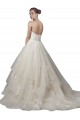 Discount Strapless Ball Gown Tulle Wedding Dress with Lace Appliques UK