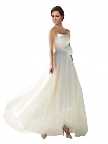 Discount Strapless A-Line Taffeta Wedding Dress UK