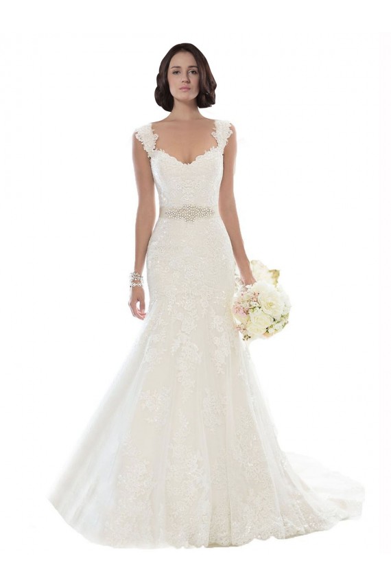Discount Off the Shoulder Mermaid Lace Beach Wedding Dress with Beaded Belt UK