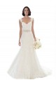 Discount Off the Shoulder Mermaid Lace Beach Wedding Dress with Beaded Belt UK