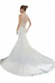 Discount Sweetheart Mermaid Satin Beach Wedding Dress with Illusion Lace Back UK
