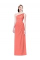Discount Draped Full Length One Shoulder Chiffon Bridesmaid Dress UK