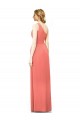 Discount Draped Full Length One Shoulder Chiffon Bridesmaid Dress UK