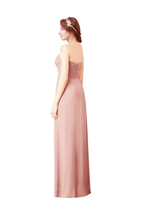 Discount Long Chiffon Sweetheart Bridesmaid Dress with Twist Bodice UK