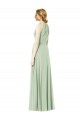 Discount Halter Neckline Long Chiffon Bridesmaid Dress with Side Bow UK
