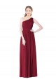 Discount One Shoulder Full Length Long Chiffon Bridesmaid Dress. UK