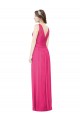 Discount Sleeveless V-Neck Long Chiffon Bridesmaid Dress with V-Back UK