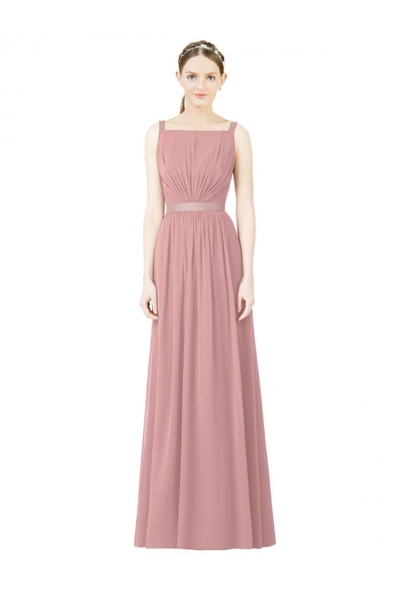Discount High Neck Chiffon Bridesmaid Dress with Low Back UK