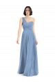 Discount One Shoulder Long Chiffon Bridesmaid Dress with Sweetheart Bodice UK