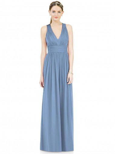 Discount Sleeveless Cross Strap Back Chiffon Bridesmaid Dress UK