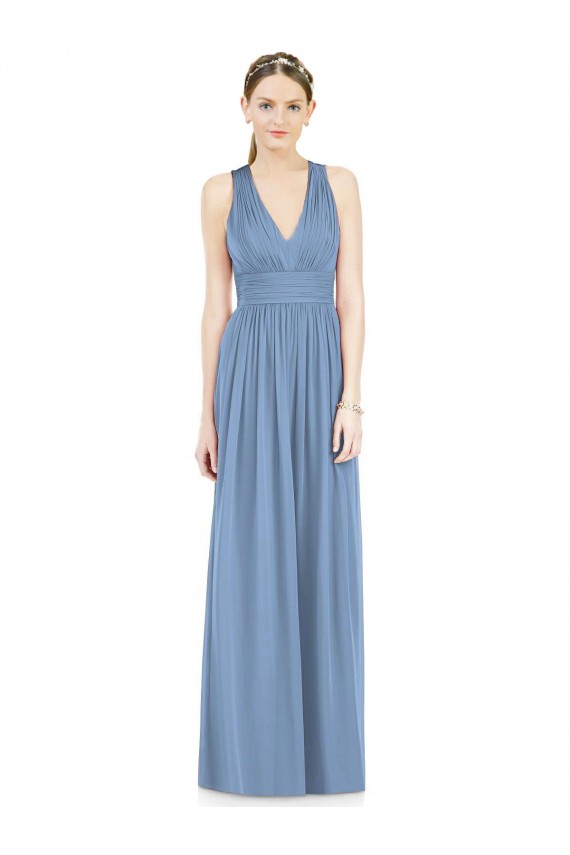 Discount Sleeveless Cross Strap Back Chiffon Bridesmaid Dress UK