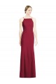 Discount High Square Trumpet Chiffon Bridesmaid Dress with Lace-Up Open Back UK