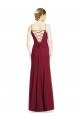 Discount High Square Trumpet Chiffon Bridesmaid Dress with Lace-Up Open Back UK
