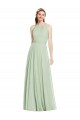 Discount Open Back Halter Chiffon Bridesmaid Dress with Flowy Bow UK