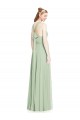 Discount Open Back Halter Chiffon Bridesmaid Dress with Flowy Bow UK