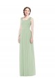 Discount Sleeveless Chiffon Long Bridesmaid Dress with Shoulder Straps UK