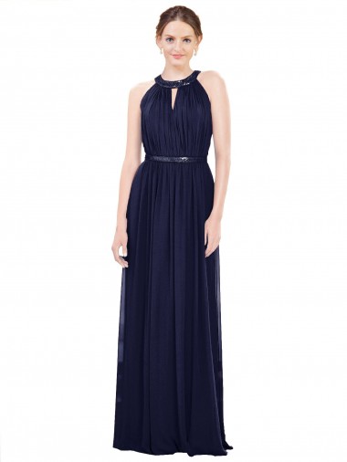 Discount Vintage Full-Length Sleeveless Chiffon Bridesmaid Dress  UK