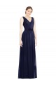 Discount Full-Length V-Neck Lux Chiffon Bridesmaid Dress with V-Back UK