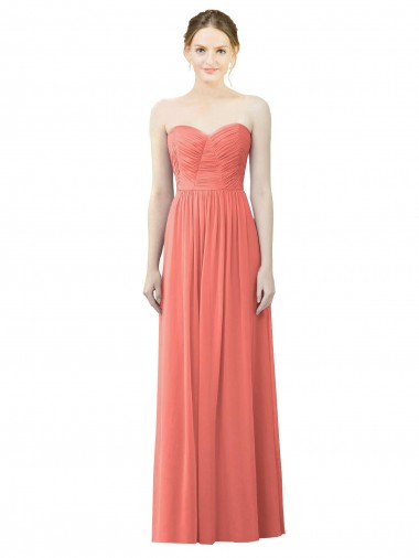 Discount Draped Sweetheart Strapless Chiffon Bridesmaid Dress UK