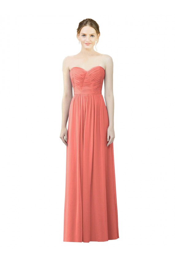 Discount Draped Sweetheart Strapless Chiffon Bridesmaid Dress UK