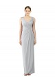 Discount Draped Sleeveless Long Chiffon V-Neck Bridesmaid Dress UK