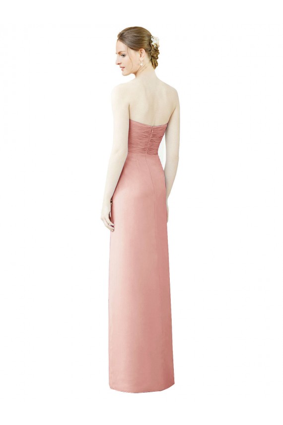 Discount Strapless Sweetheart Long Chiffon Wrap Bridesmaid Dress UK
