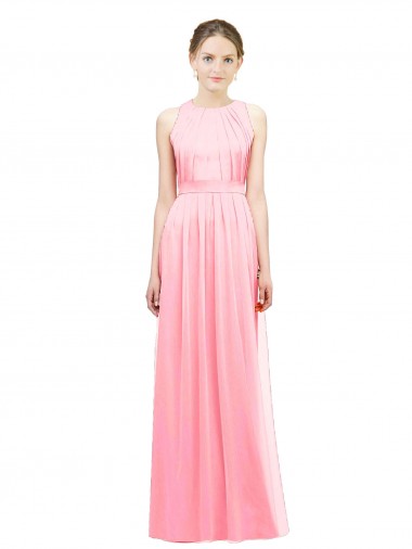 Discount Sleek Halter Neck Chiffon Bridesmaid Dress  UK