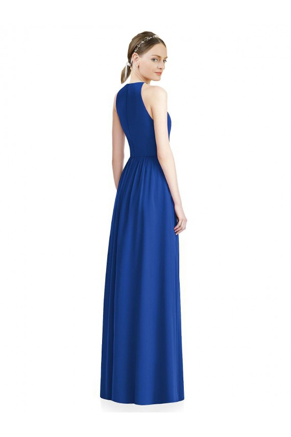 Discount Draped Keyhole Long Chiffon Bridesmaid Dress UK