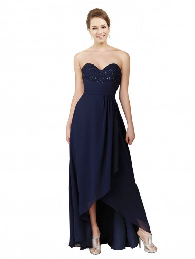 Discount Sweetheart Neckline Beaded Lace and Chiffon Bridesmaid Dress UK