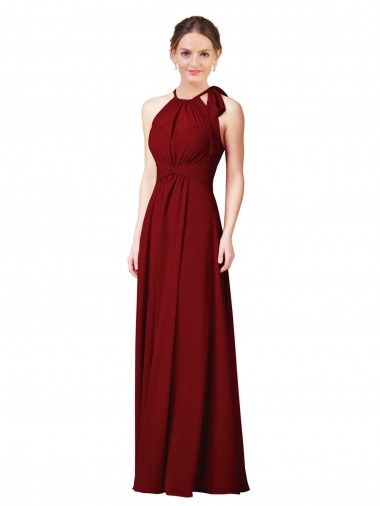 Discount Luxe Chiffon Bridesmaid Dress with Open Slit In the Back UK