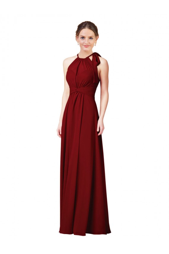 Discount Luxe Chiffon Bridesmaid Dress with Open Slit In the Back UK
