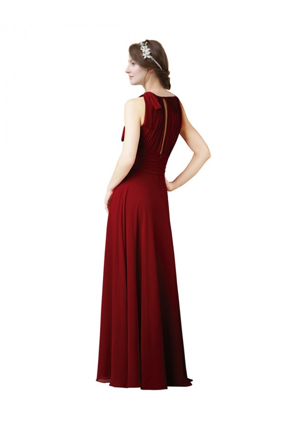 Discount Luxe Chiffon Bridesmaid Dress with Open Slit In the Back UK