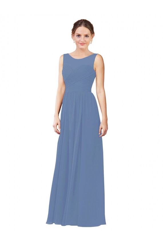 Discount Luxe Chiffon Bridesmaid Dress with Illusion and Sweetheart Neckline UK