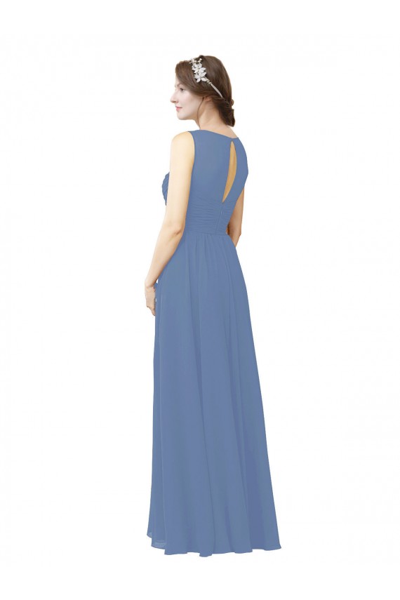 Discount Luxe Chiffon Bridesmaid Dress with Illusion and Sweetheart Neckline UK