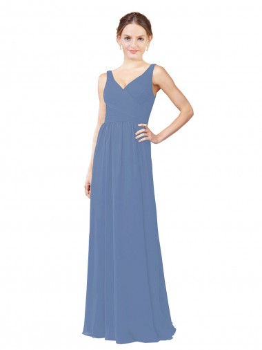 Discount Draped V-Neck Luxe Chiffon Bridesmaid Dress UK