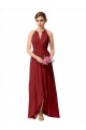 Discount High Low Long Halter Keyhole Chiffon Bridesmaid Dress UK