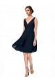 Discount Short Knee Length Criss Cross Draped Chiffon Cocktail Bridesmaid Dress UK